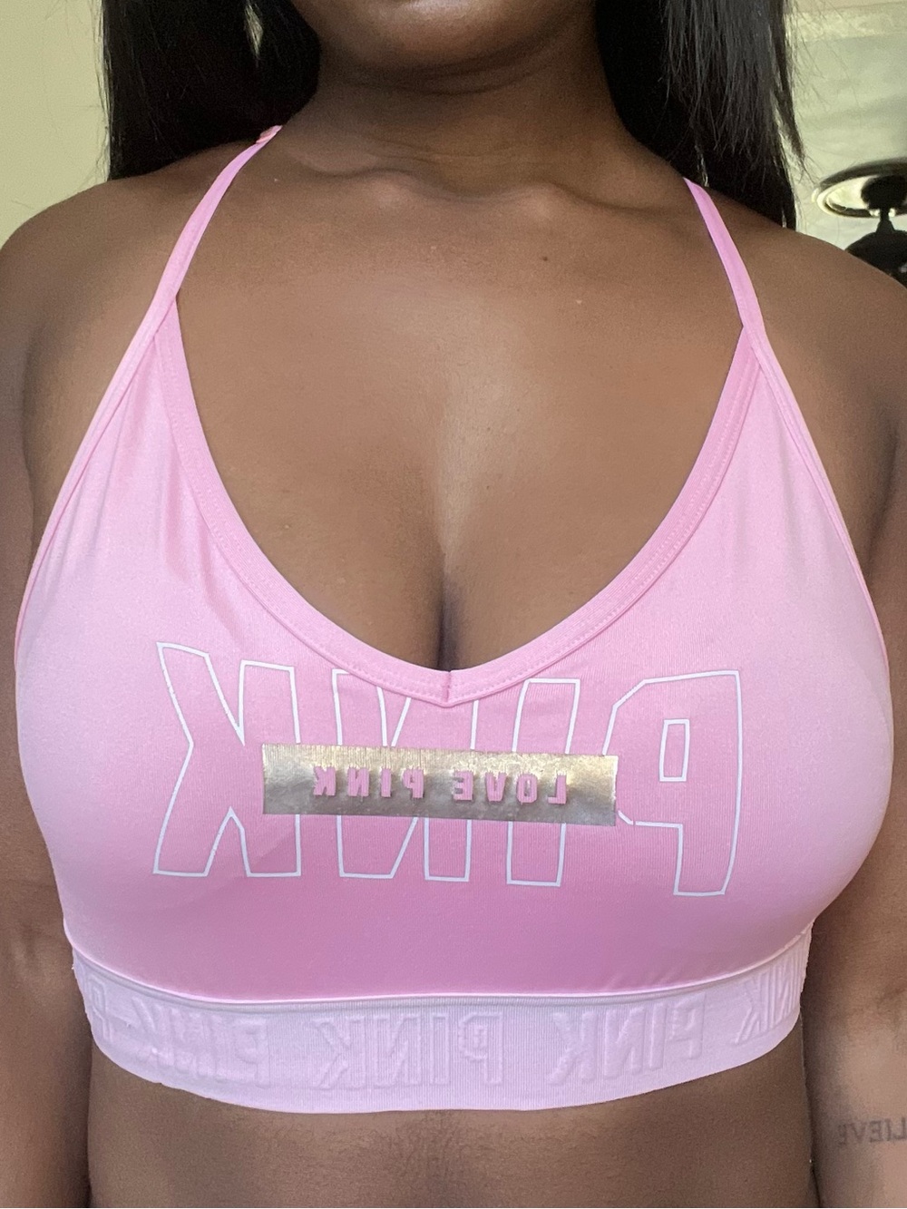 PINK Victoria’s Secret Pink Racerback Sports Bra Mesh Back Size M